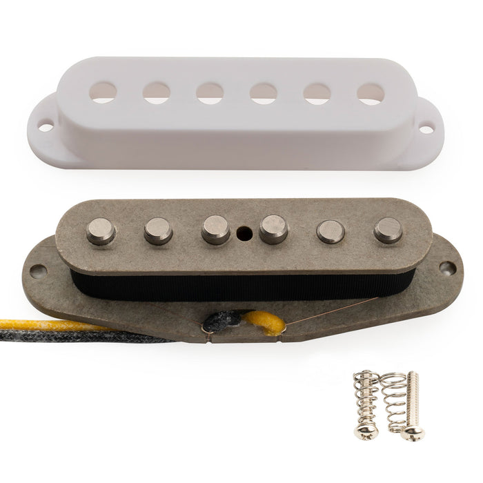 Musiclily Pro ST-FAT60S スタッガードアルニコ2 シングルコイルミドルピックアップ Stratスタイル エレキギター用