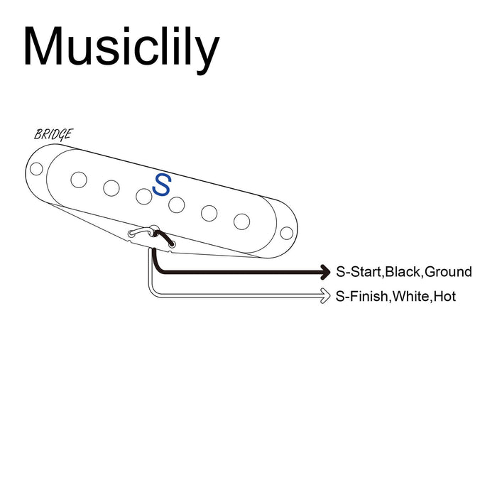 Musiclily Pro ST-FAT60S スタッガードアルニコ2 シングルコイルブリッジピックアップ Stratスタイル エレキギター用