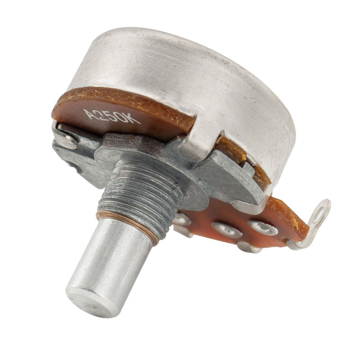 Alpha 250K Pots Metric Solid Short Shaft 6.5mm Audio Taper Potentiometers for Electric Guitar Bass (Set of 10)