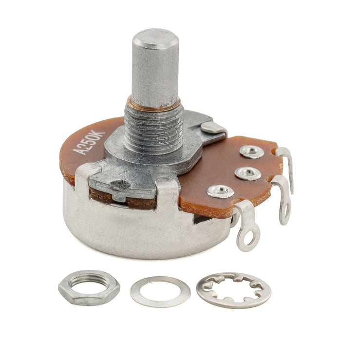 Alpha 250K Pots Metric Solid Short Shaft 6.5mm Audio Taper Potentiometers for Electric Guitar Bass (Set of 10)