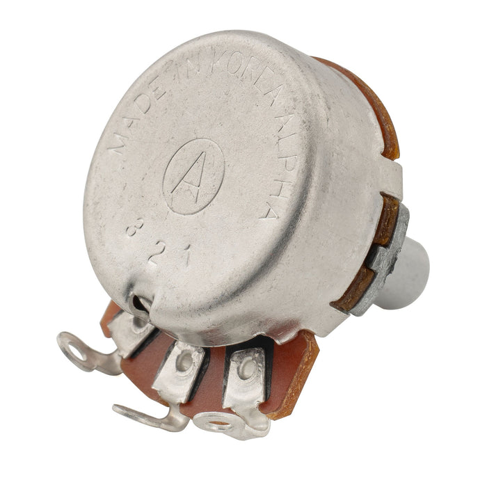 Alpha 250K Pots Metric Solid Short Shaft 6.5mm Audio Taper Potentiometers for Electric Guitar Bass (Set of 2)