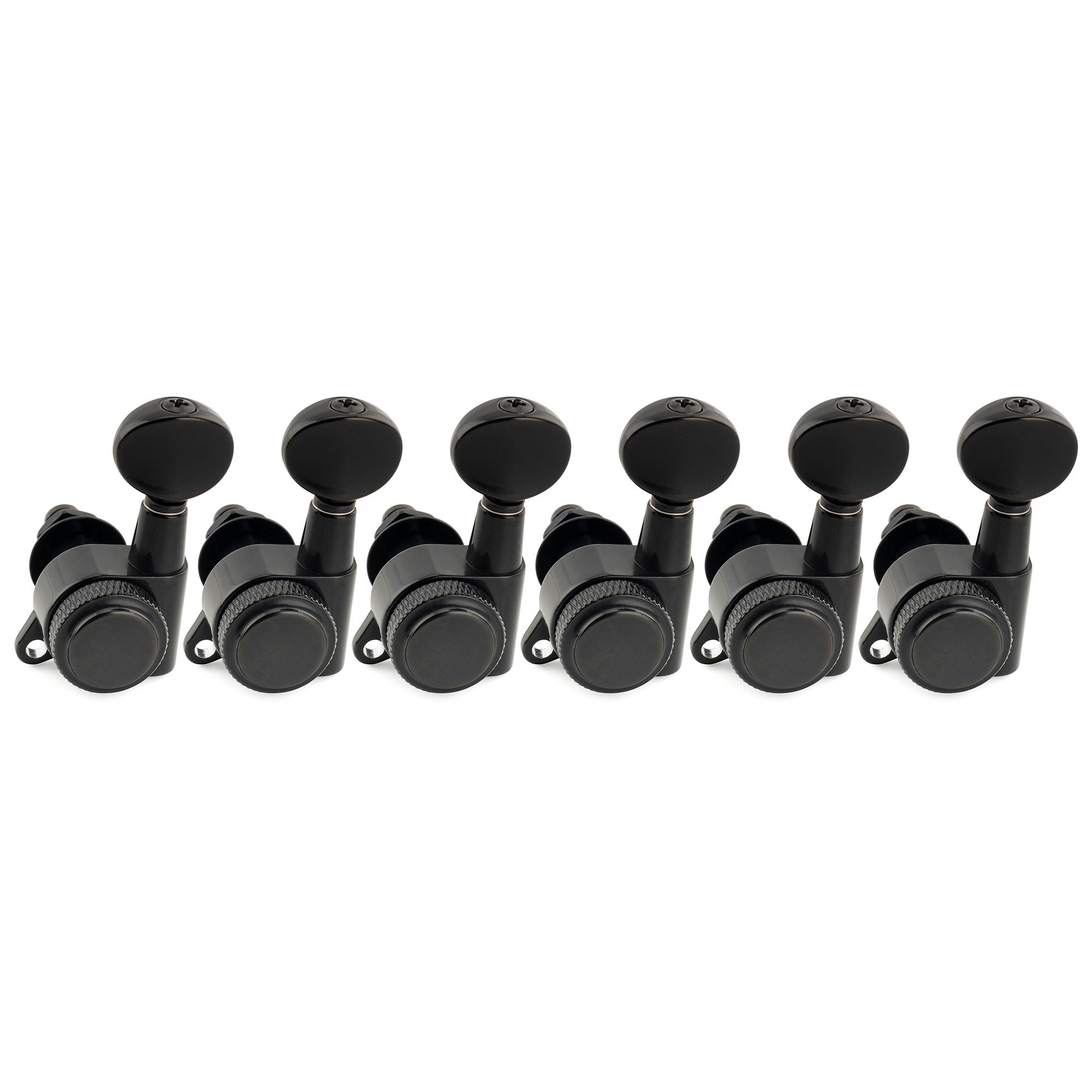 Musiclily Pro R18K Left-Handed 6-in-line 18:1 Ratio Full Sealed Locking Machine Heads Tuners Tuning Pegs Keys with Vintage Oval Button 45 Degree Screw for Strat Tele Style Electric Guitar Musiclily Pro