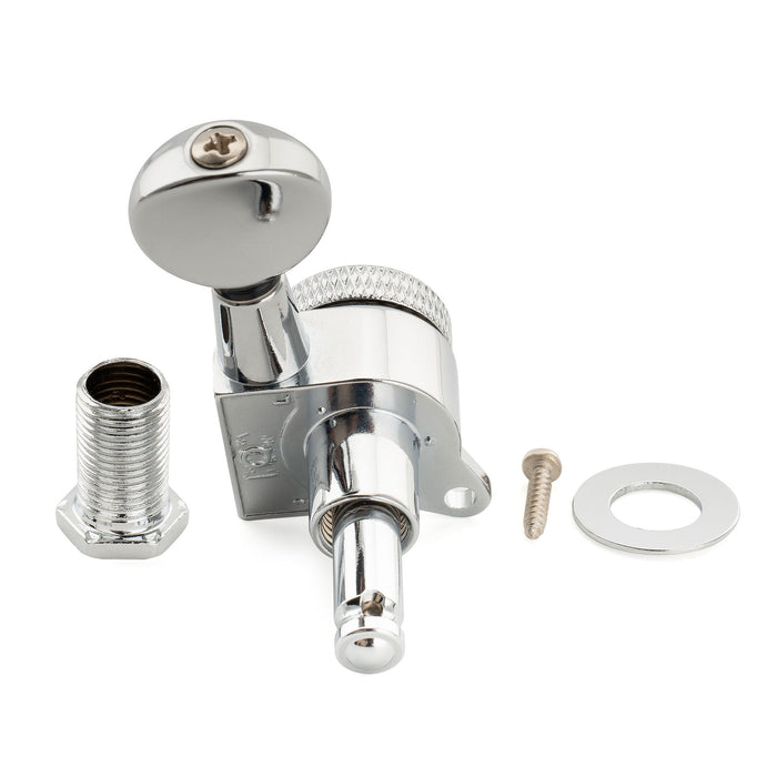 Musiclily Pro R18K 左利き用 6-in-line 18:1比 完全密封式ロック付きマシンヘッド チューナー チューニングペグキー ヴィンテージオーバルボタン 45度ネジ Strat Teleスタイルエレキギター用