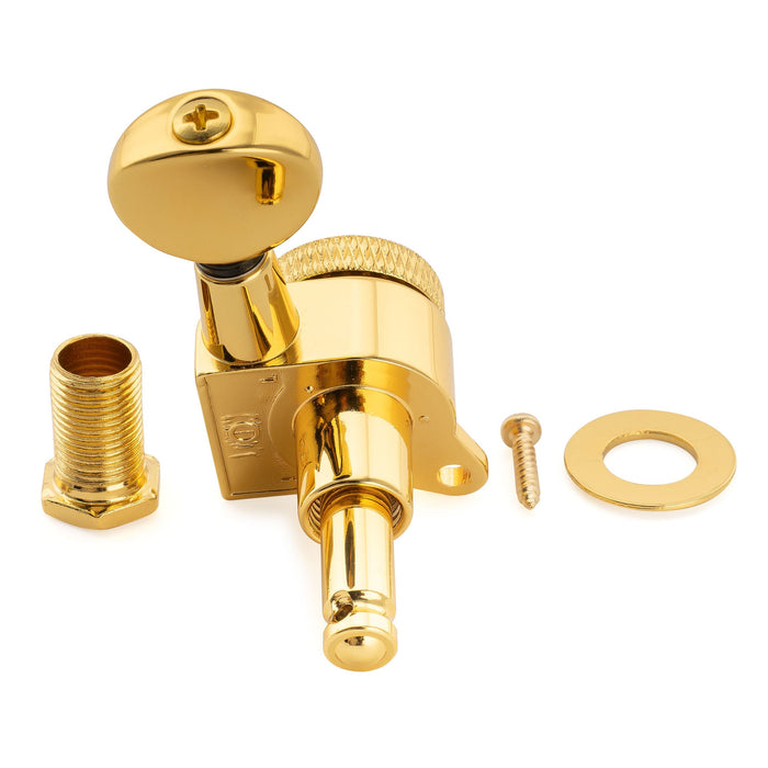 Musiclily Pro R18K 左利き用 6-in-line 18:1比 完全密封式ロック付きマシンヘッド チューナー チューニングペグキー ヴィンテージオーバルボタン 45度ネジ Strat Teleスタイルエレキギター用