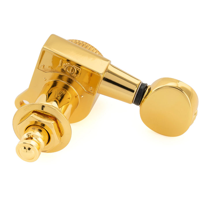 Musiclily Pro R18K 左利き用 6-in-line 18:1比 完全密封式ロック付きマシンヘッド チューナー チューニングペグキー ヴィンテージオーバルボタン 45度ネジ Strat Teleスタイルエレキギター用