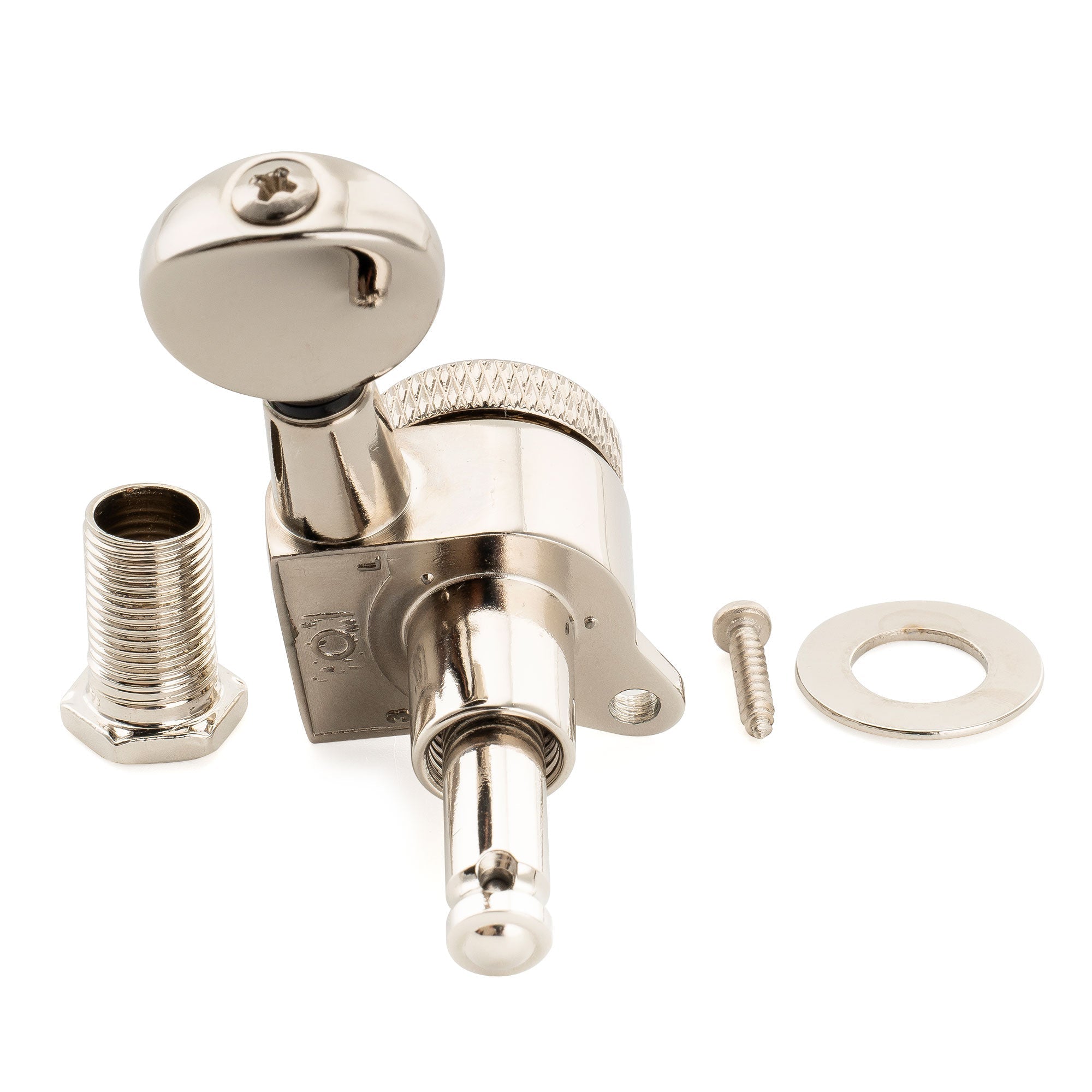 Musiclily Pro R18K Left-Handed 6-in-line 18:1 Ratio Full Sealed Locking Machine Heads Tuners Tuning Pegs Keys with Vintage Oval Button 45 Degree Screw for Strat Tele Style Electric Guitar Musiclily Pro