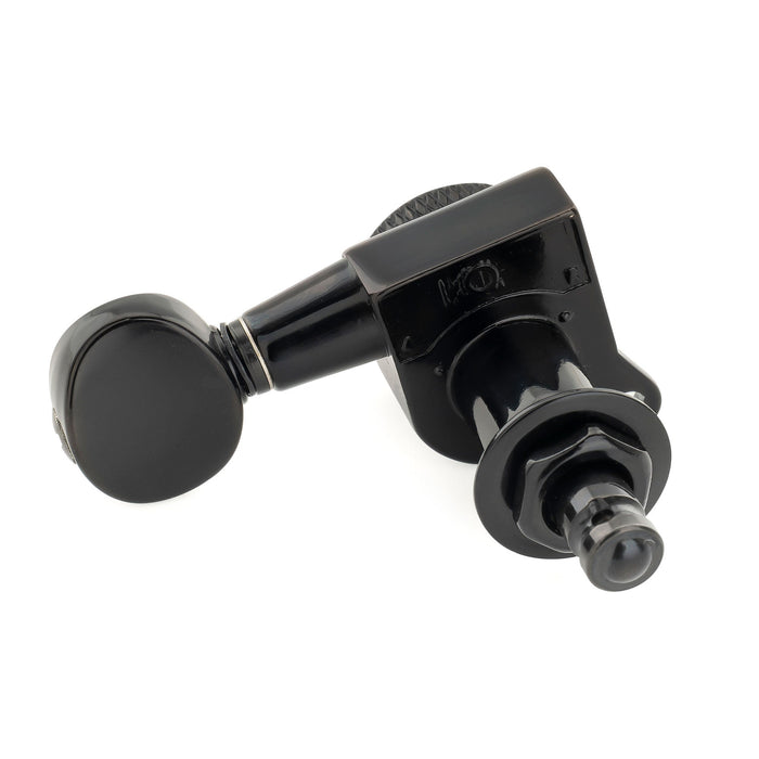 Musiclily Pro 6-in-line 18:1 Ratio Full Sealed Locking Machine Heads Tuners Tuning Pegs Keys with Vintage Oval Button 45 Degree Screw for Strat Tele Style Electric Guitar