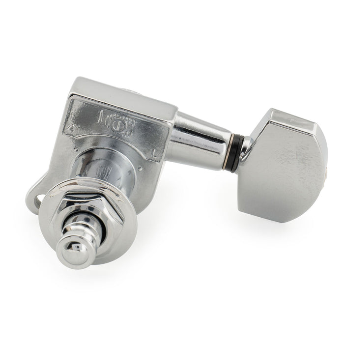 Musiclily Pro R18K 左利き用 6-in-line 18:1比 完全密封式ロック付きマシンヘッド チューナー チューニングペグキー 六角ボタン 45度ネジ Strat Teleスタイルエレキギター用