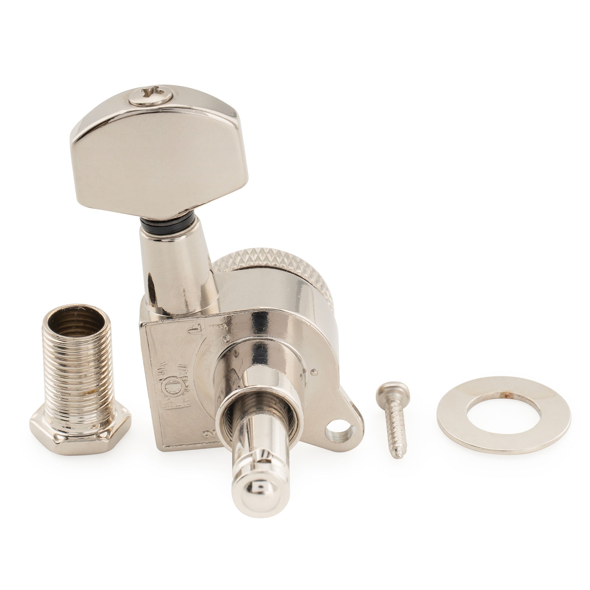 Musiclily Pro R18K Left-Handed 6-in-line 18:1 Ratio Full Sealed Locking Machine Heads Tuners Tuning Pegs Keys with Hex Button 45 Degree Screw for Strat Tele Style Electric Guitar Musiclily Pro