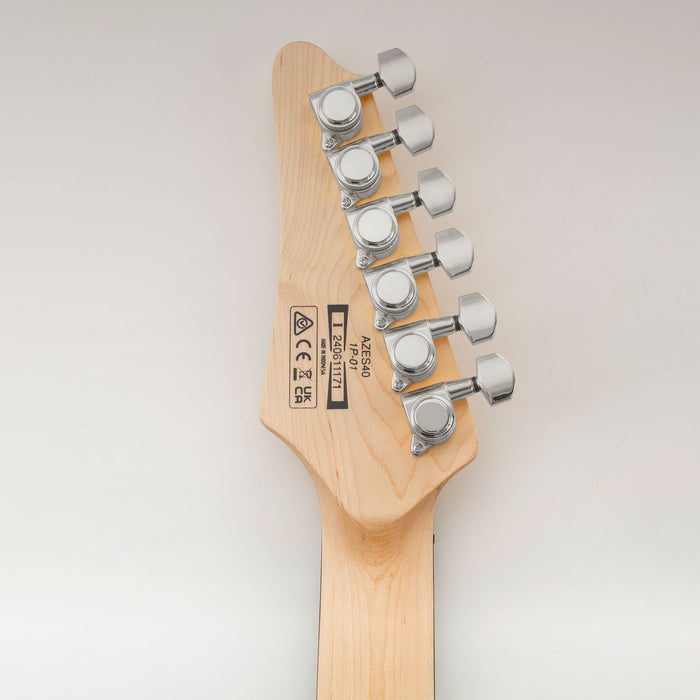 Musiclily Pro R18K 6-in-line 18:1 Ratio Full Sealed Locking Machine Heads Tuners Tuning Pegs Keys with Hex Button 45 Degree Screw for Strat Tele Style Electric Guitar