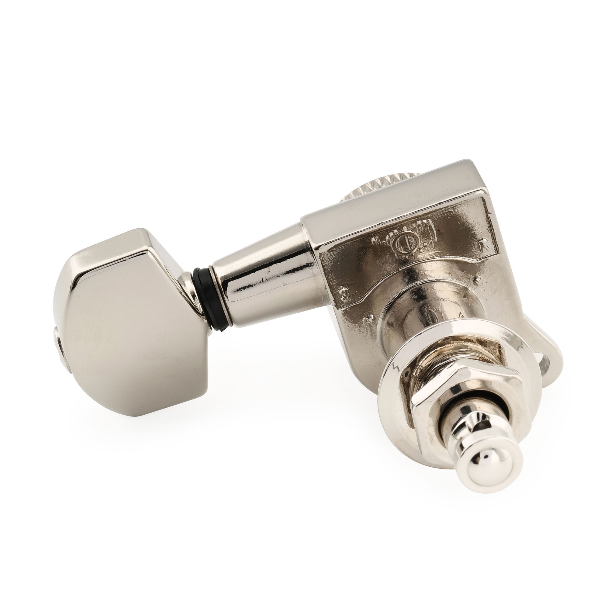 Musiclily Pro R18K 6-in-line 18:1 Ratio Full Sealed Locking Machine Heads Tuners Tuning Pegs Keys with Hex Button 45 Degree Screw for Strat Tele Style Electric Guitar Musiclily Pro