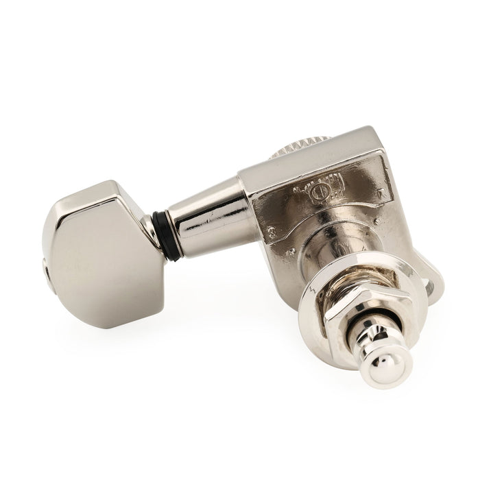 Musiclily Pro 6-in-line 18:1 Ratio Full Sealed Locking Machine Heads Tuners Tuning Pegs Keys with Hex Button 45 Degree Screw for Strat Tele Style Electric Guitar