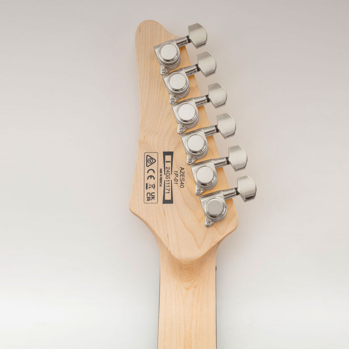 Musiclily Pro R18K Single 18:1 Ratio Full Sealed Locking Machine Head Bass Side Tuner Tuning Peg Key with Hex Button 45 Degree Screw for Strat Tele Style Electric Guitar