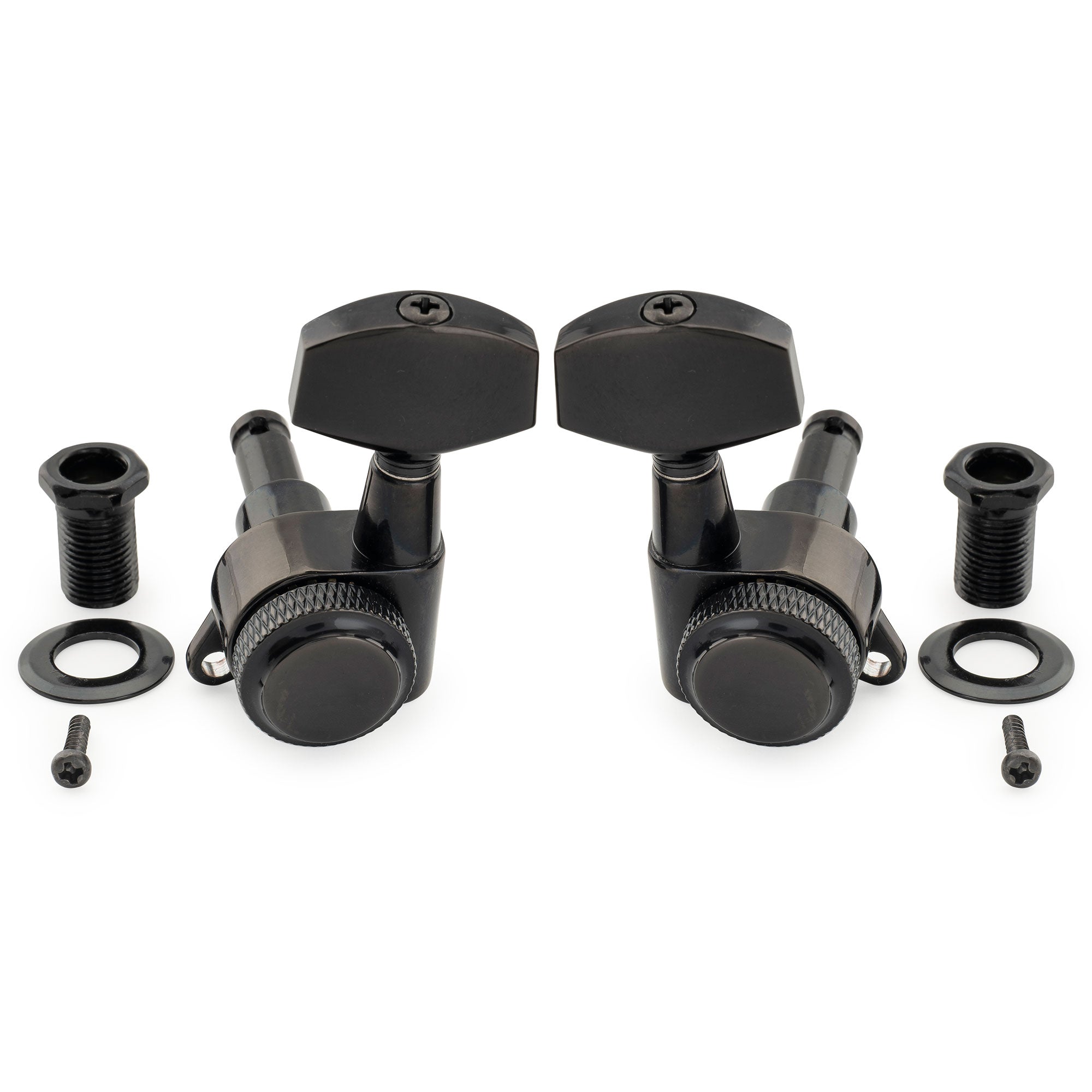 Musiclily Pro R18K 3R3L 18:1 Ratio Full Sealed Locking Machine Heads Tuners Tuning Pegs Keys with Big Hex Button 45 Degree Screw for Acoustic Electric Guitar Musiclily Pro