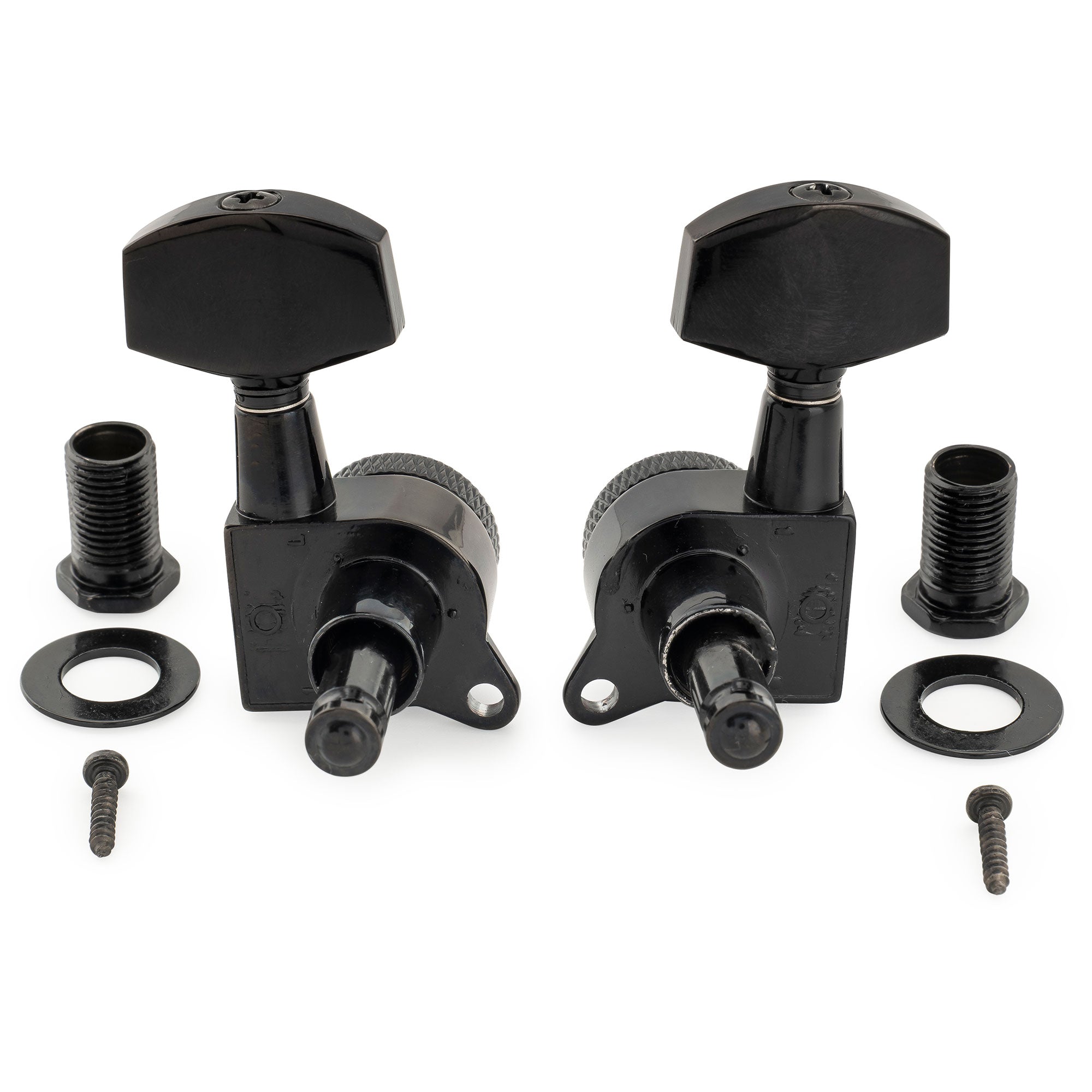 Musiclily Pro R18K 3R3L 18:1 Ratio Full Sealed Locking Machine Heads Tuners Tuning Pegs Keys with Big Hex Button 45 Degree Screw for Acoustic Electric Guitar Musiclily Pro