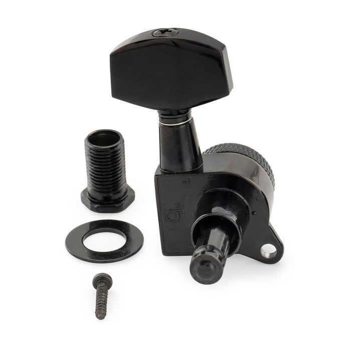 Musiclily Pro R18K Single 18:1 Ratio Full Sealed Locking Machine Head Treble Side Tuner Tuning Peg Key with Big Hex Button 45 Degree Screw for Acoustic Electric Guitar