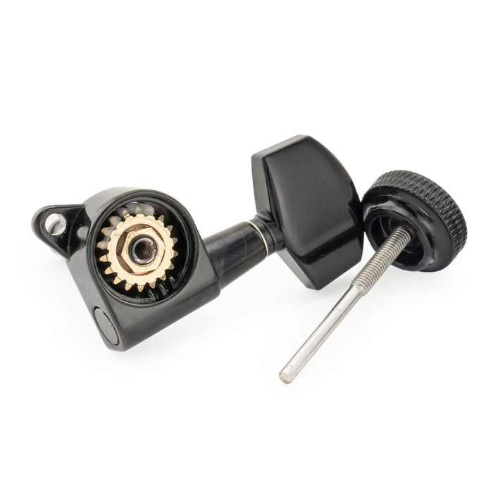 Musiclily Pro R18K Single 18:1 Ratio Full Sealed Locking Machine Head Treble Side Tuner Tuning Peg Key with Big Hex Button 45 Degree Screw for Acoustic Electric Guitar