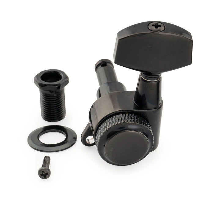 Musiclily Pro Single 18:1 Ratio Full Sealed Locking Machine Head Treble Side Tuner Tuning Peg Key with Big Hex Button 45 Degree Screw for Acoustic Electric Guitar