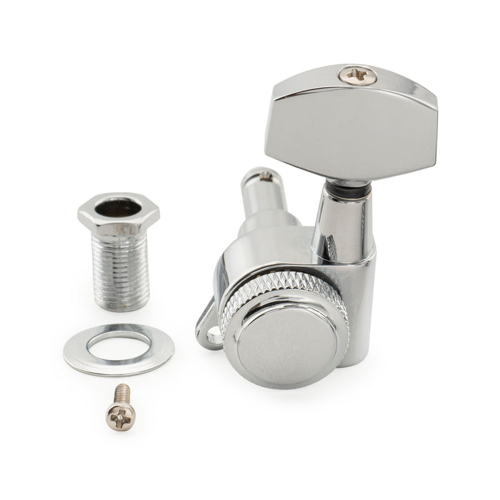 Musiclily Pro Single 18:1 Ratio Full Sealed Locking Machine Head Treble Side Tuner Tuning Peg Key with Big Hex Button 45 Degree Screw for Acoustic Electric Guitar