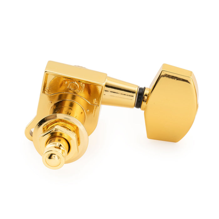 Musiclily Pro R18K Single 18:1 Ratio Full Sealed Locking Machine Head Treble Side Tuner Tuning Peg Key with Big Hex Button 45 Degree Screw for Acoustic Electric Guitar
