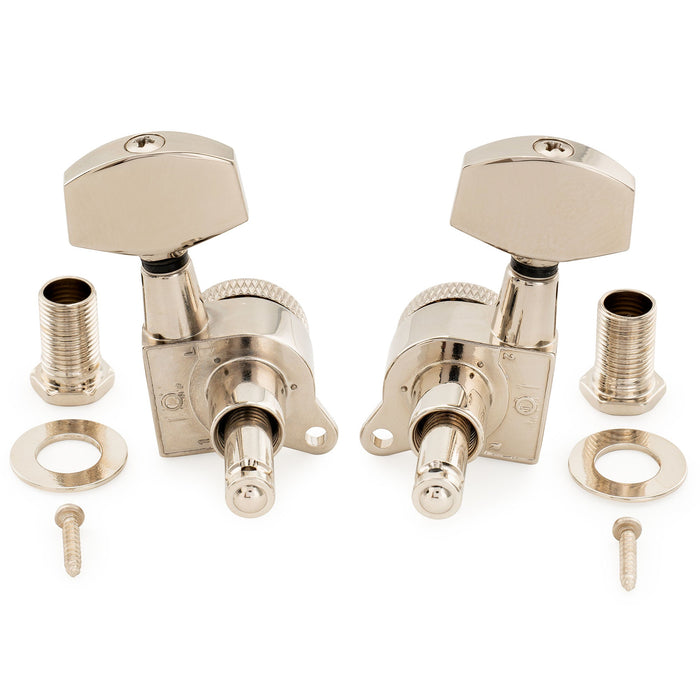 ミュージックリリー プロ R18K 3R3L 18:1 比率 完全密封 ロッキングマシンヘッド チューナー チューニングペグキー 大型六角ボタン 45度ネジ アコースティック/エレキギター用