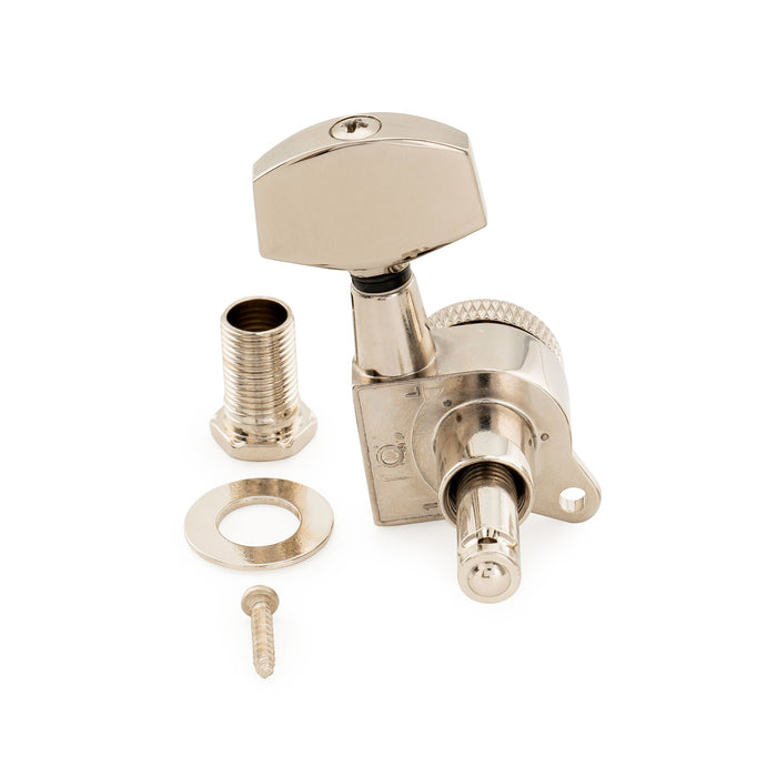 Musiclily Pro Single 18:1 Ratio Full Sealed Locking Machine Head Treble Side Tuner Tuning Peg Key with Big Hex Button 45 Degree Screw for Acoustic Electric Guitar