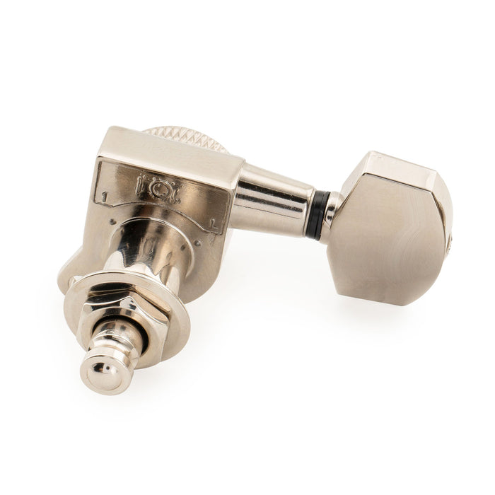 Musiclily Pro Single 18:1 Ratio Full Sealed Locking Machine Head Treble Side Tuner Tuning Peg Key with Big Hex Button 45 Degree Screw for Acoustic Electric Guitar