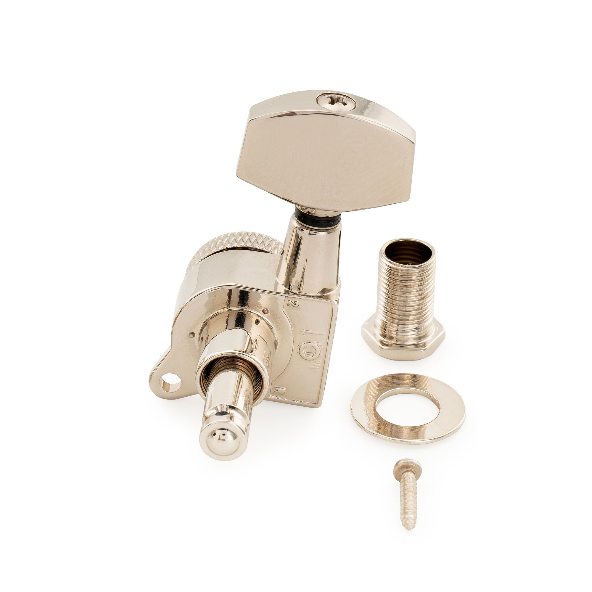Musiclily Pro R18K Single 18:1 Ratio Full Sealed Locking Machine Head Bass Side Tuner Tuning Peg Key with Big Hex Button 45 Degree Screw for Acoustic Electric Guitar Musiclily Pro