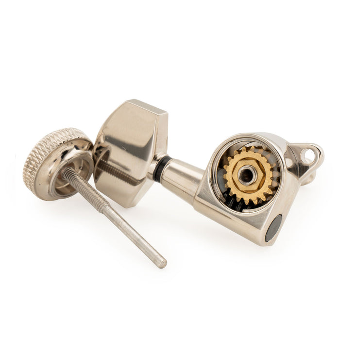 Musiclily Pro Single 18:1 Ratio Full Sealed Locking Machine Head Bass Side Tuner Tuning Peg Key with Big Hex Button 45 Degree Screw for Acoustic Electric Guitar