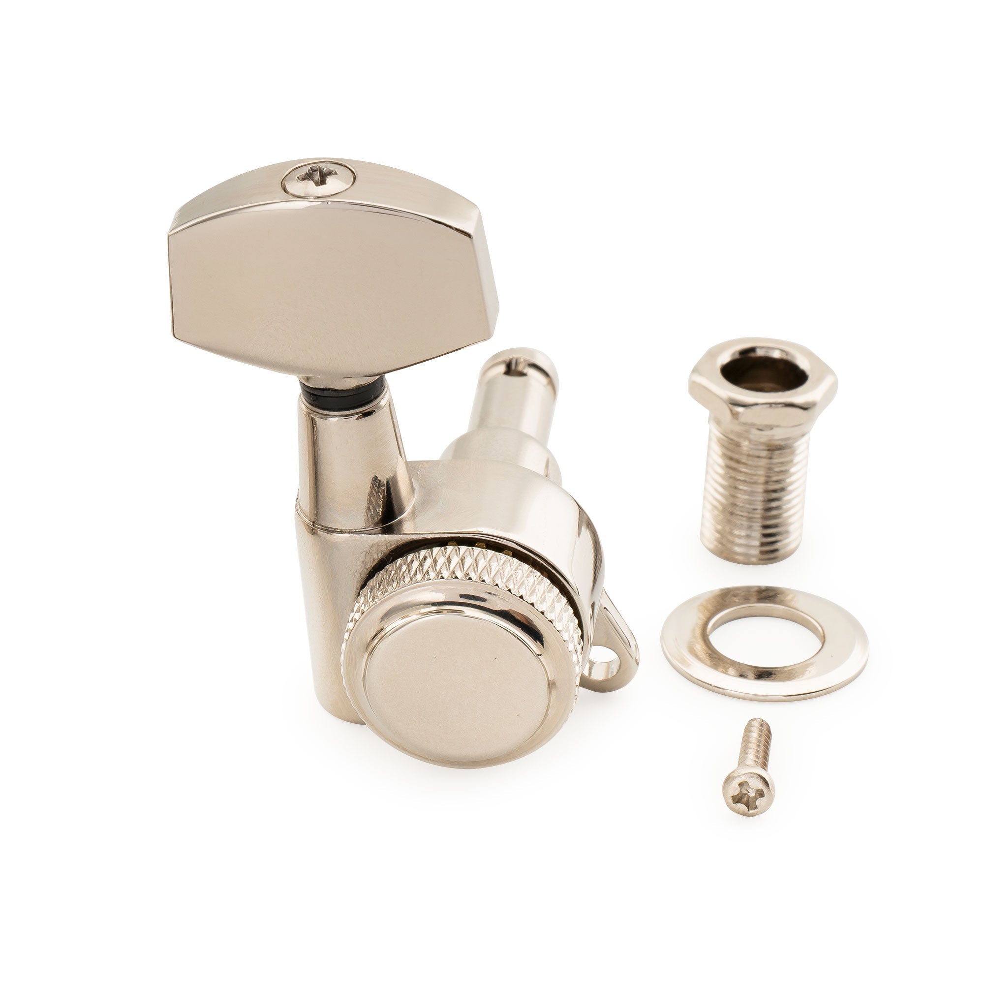 Musiclily Pro R18K Single 18:1 Ratio Full Sealed Locking Machine Head Bass Side Tuner Tuning Peg Key with Big Hex Button 45 Degree Screw for Acoustic Electric Guitar Musiclily Pro
