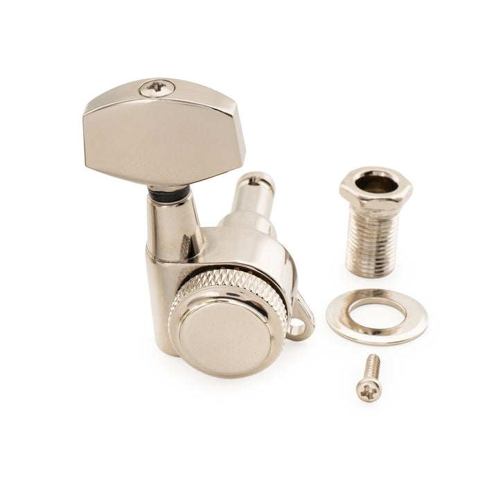 Musiclily Pro Single 18:1 Ratio Full Sealed Locking Machine Head Bass Side Tuner Tuning Peg Key with Big Hex Button 45 Degree Screw for Acoustic Electric Guitar