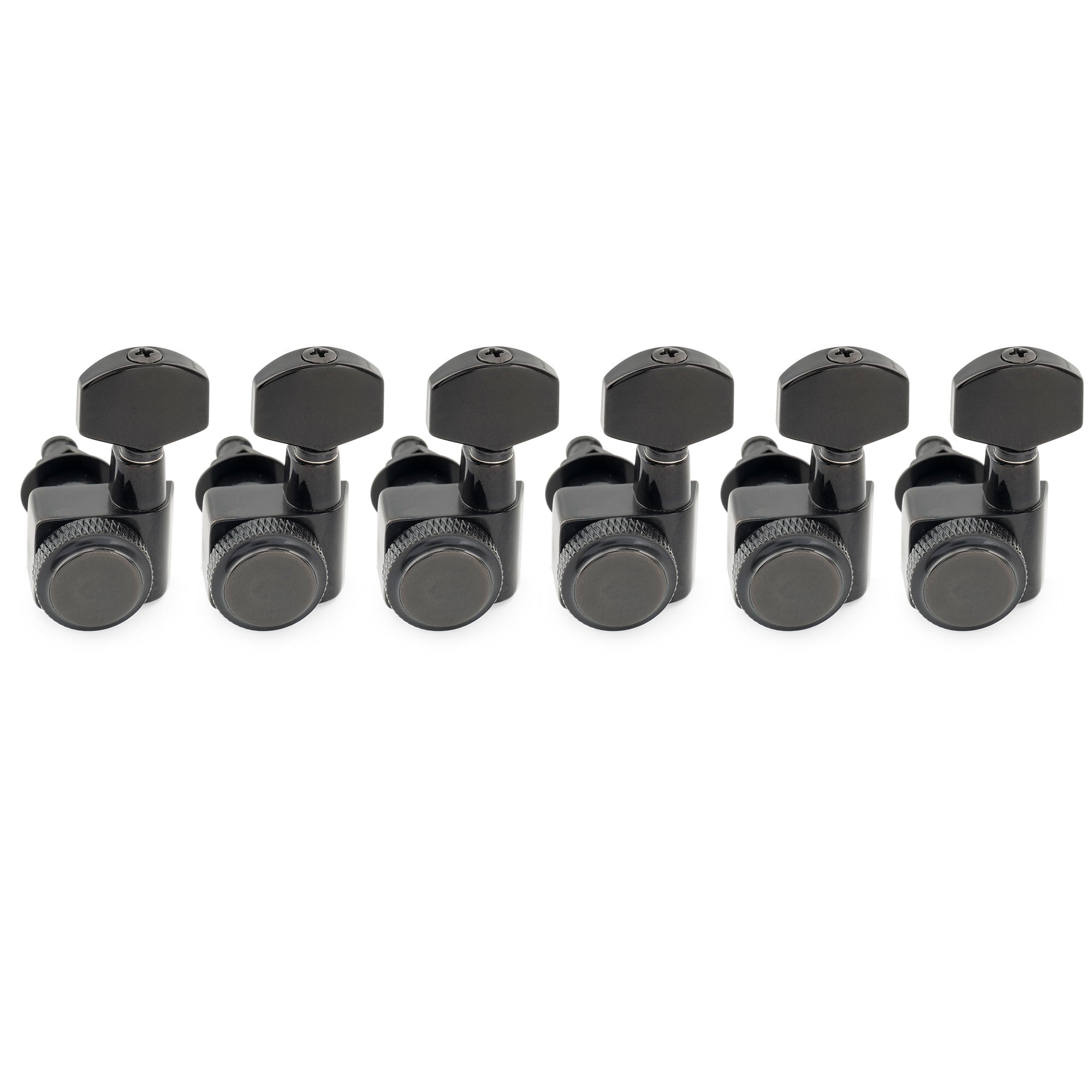 Musiclily Pro R18K Left-Handed 6-in-line 18:1 Ratio 2-Pin Full Sealed Locking Machine Heads Tuners Tuning Pegs Keys with Hex Button for Fender Strat Tele Style Electric Guitar Musiclily Pro