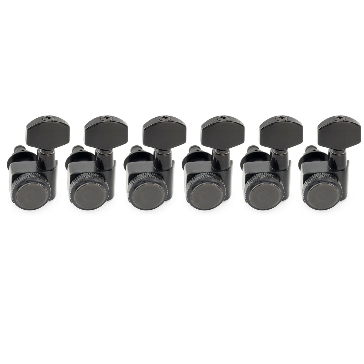 Musiclily Pro R18K Left-Handed 6-in-line 18:1 Ratio 2-Pin Full Sealed Locking Machine Heads Tuners Tuning Pegs Keys with Hex Button for Fender Strat Tele Style Electric Guitar Musiclily Pro