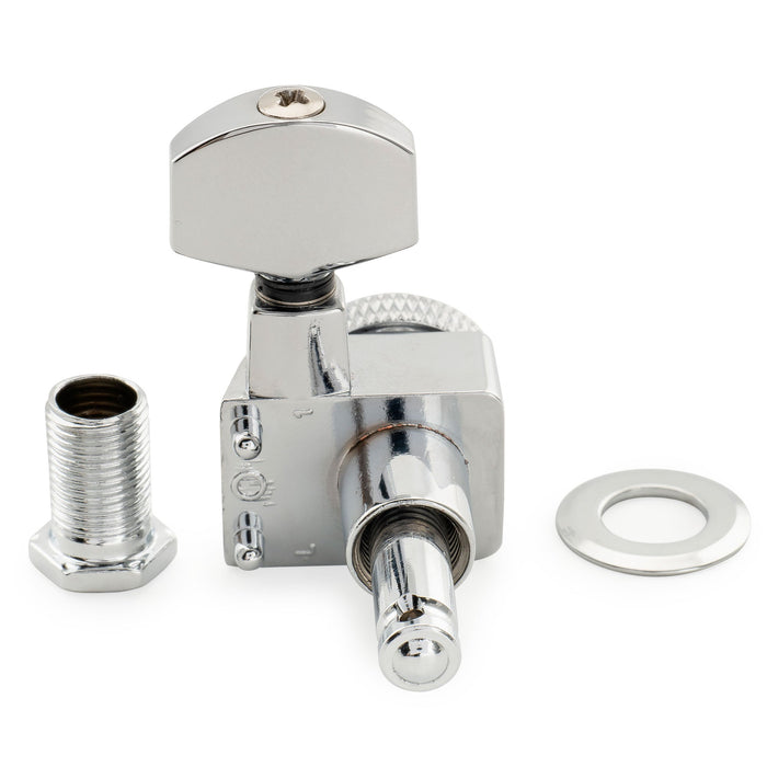Musiclily Pro R18K Left-Handed 6-in-line 18:1 Ratio 2-Pin Full Sealed Locking Machine Heads Tuners Tuning Pegs Keys with Hex Button for Fender Strat Tele Style Electric Guitar