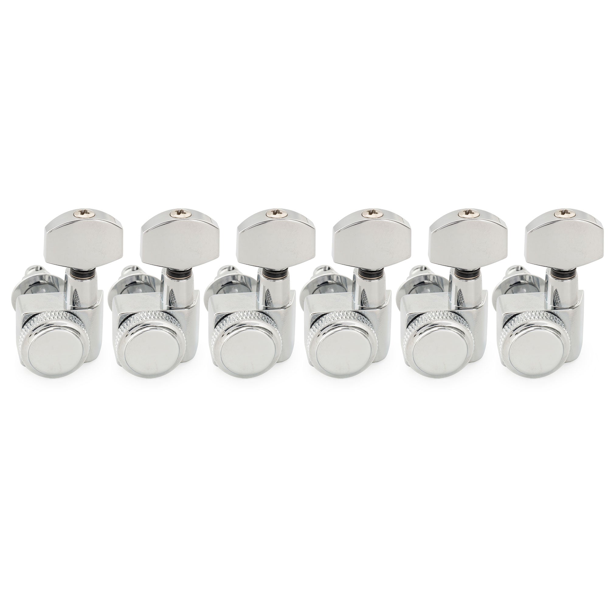 Musiclily Pro R18K Left-Handed 6-in-line 18:1 Ratio 2-Pin Full Sealed Locking Machine Heads Tuners Tuning Pegs Keys with Hex Button for Fender Strat Tele Style Electric Guitar Musiclily Pro
