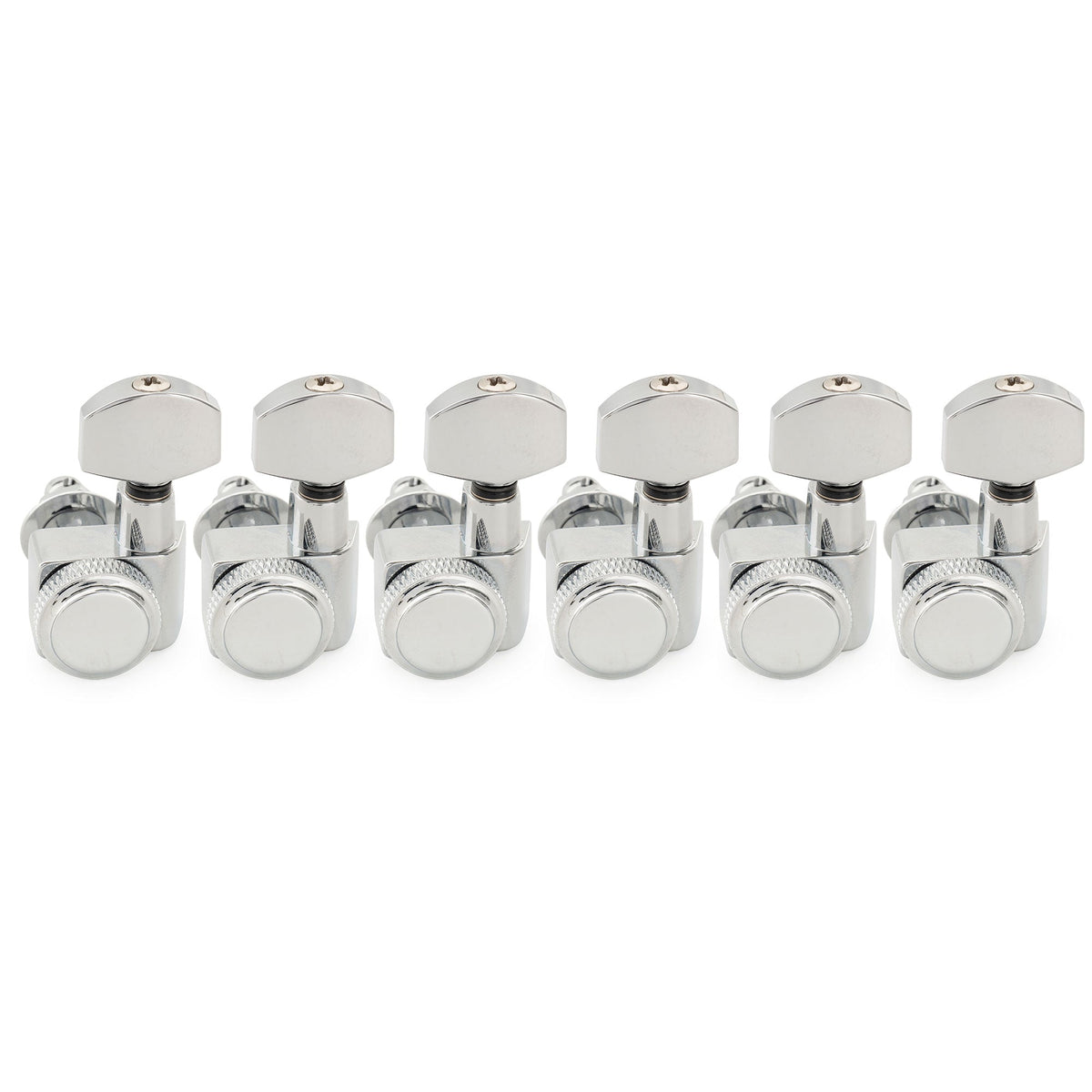 Musiclily Pro R18K Left-Handed 6-in-line 18:1 Ratio 2-Pin Full Sealed Locking Machine Heads Tuners Tuning Pegs Keys with Hex Button for Fender Strat Tele Style Electric Guitar Musiclily Pro