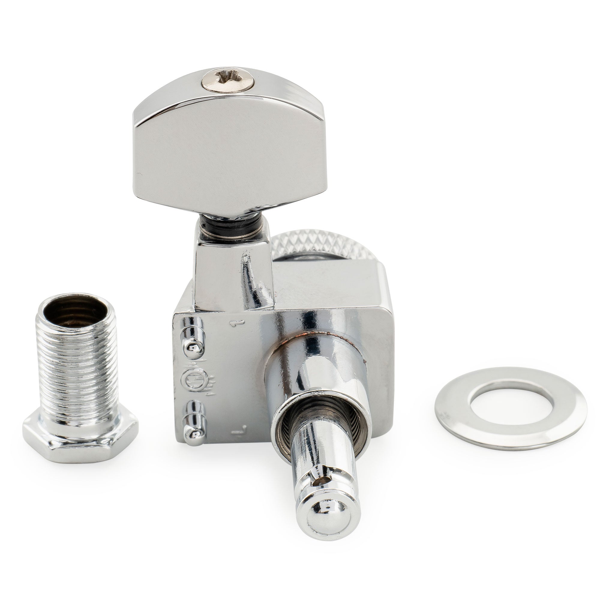 Musiclily Pro R18K Single 18:1 Ratio 2-Pin Full Sealed Locking Machine Head Treble Side Tuner Tuning Peg Key with Hex Button for Fender Strat Tele Style Electric Guitar Musiclily Pro