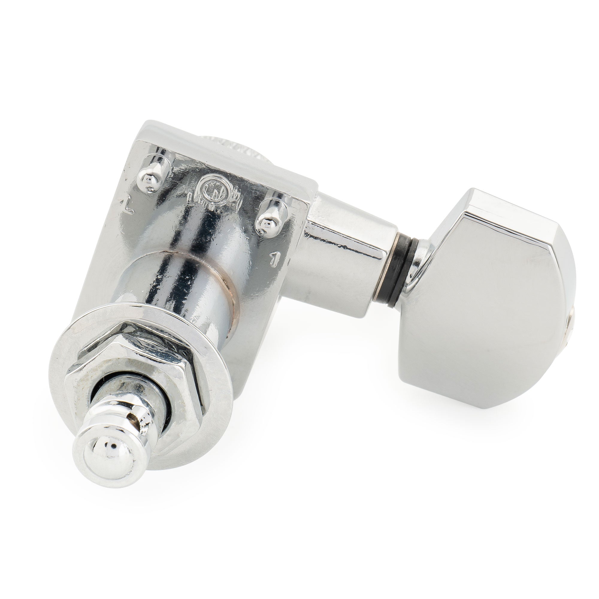Musiclily Pro R18K Single 18:1 Ratio 2-Pin Full Sealed Locking Machine Head Treble Side Tuner Tuning Peg Key with Hex Button for Fender Strat Tele Style Electric Guitar Musiclily Pro