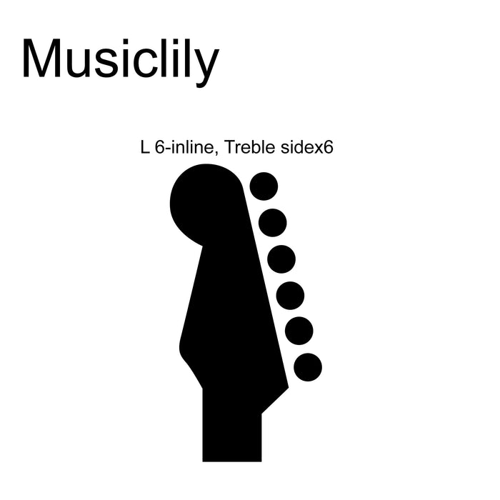 Musiclily Pro Left-Handed 6-in-line 18:1 Ratio 2-Pin Full Sealed Locking Machine Heads Tuners Tuning Pegs Keys with Hex Button for Fender Strat Tele Style Electric Guitar