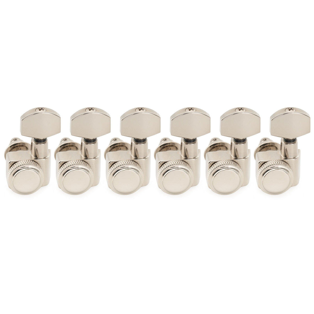 Musiclily Pro R18K Left-Handed 6-in-line 18:1 Ratio 2-Pin Full Sealed Locking Machine Heads Tuners Tuning Pegs Keys with Hex Button for Fender Strat Tele Style Electric Guitar Musiclily Pro