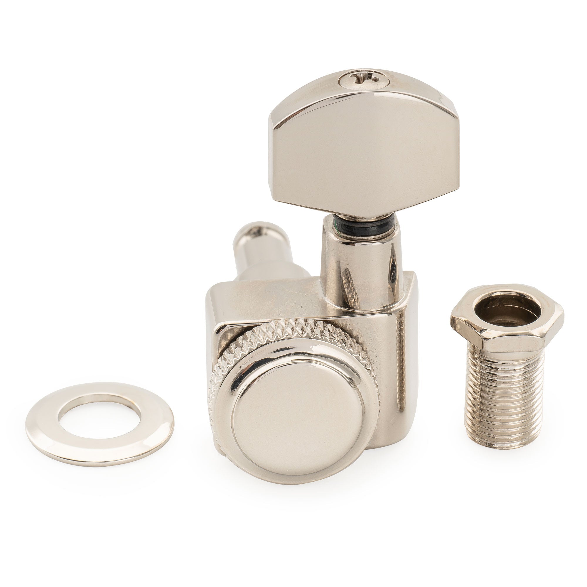 Musiclily Pro R18K Single 18:1 Ratio 2-Pin Full Sealed Locking Machine Head Treble Side Tuner Tuning Peg Key with Hex Button for Fender Strat Tele Style Electric Guitar Musiclily Pro