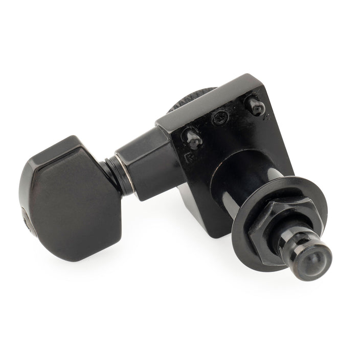 Musiclily Pro 6-in-line 18:1 Ratio 2-Pin Full Sealed Locking Machine Heads Tuners Tuning Pegs Keys with Hex Button for Fender Strat Tele Style Electric Guitar