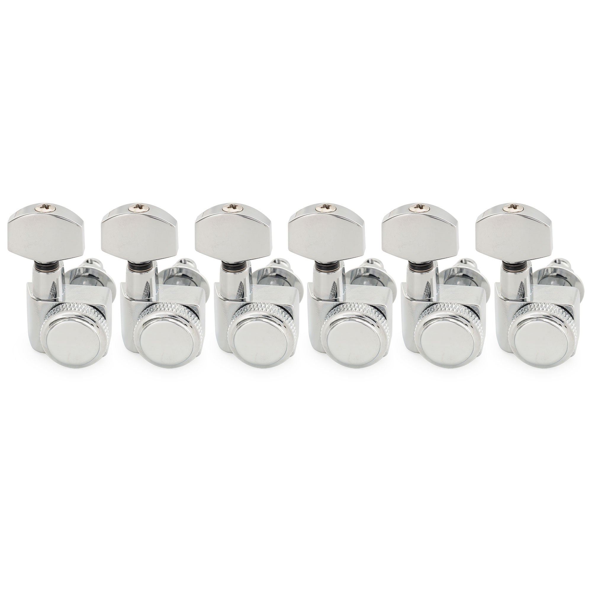 Musiclily Pro R18K 6-in-line 18:1 Ratio 2-Pin Full Sealed Locking Machine Heads Tuners Tuning Pegs Keys with Hex Button for Fender Strat Tele Style Electric Guitar Musiclily Pro