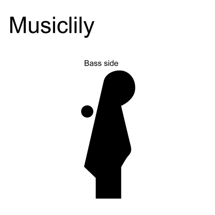 Musiclily Pro Single 18:1 Ratio 2-Pin Full Sealed Locking Machine Head Bass Side Tuner Tuning Peg Key with Hex Button for Fender Strat Tele Style Electric Guitar