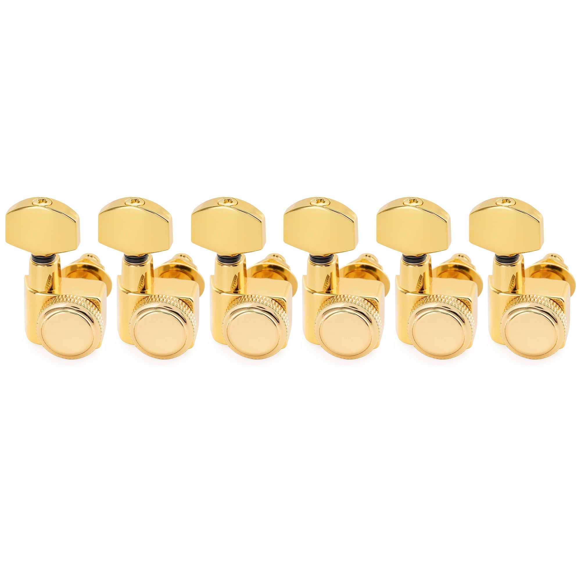 Musiclily Pro R18K 6-in-line 18:1 Ratio 2-Pin Full Sealed Locking Machine Heads Tuners Tuning Pegs Keys with Hex Button for Fender Strat Tele Style Electric Guitar Musiclily Pro
