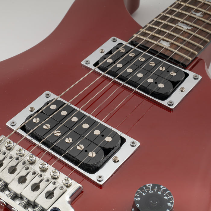 Musiclily Basic 鋼製 フラットボトム ハムバッカー ピックアップマウントリングセット エスカッション クリーム PRS/Epiエレキギター用 クローム(2個セット)