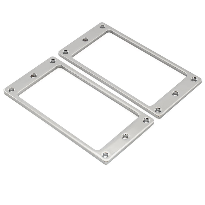 Musiclily Basic Steel Flat Bottom Humbucker Pickup Mounting Rings Set for PRS/Epi Style Electric Guitar, Chrome (Set of 2)