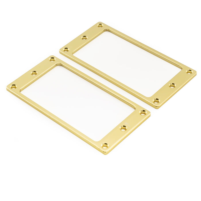 Musiclily Basic 鋼製 フラットボトム ハムバッカー ピックアップマウントリングセット エスカッション クリーム PRS/Epiエレキギター用 クローム(2個セット)