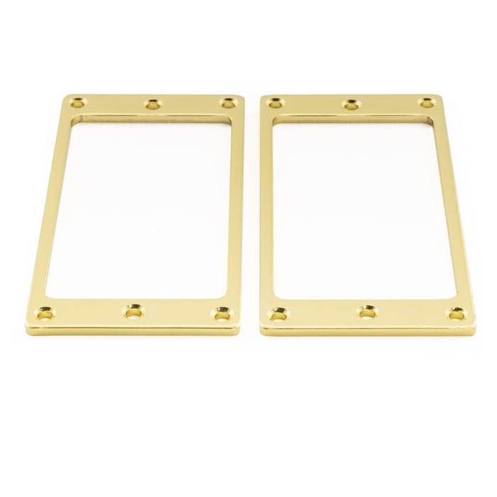 Musiclily Basic 鋼製 フラットボトム ハムバッカー ピックアップマウントリングセット エスカッション クリーム PRS/Epiエレキギター用 クローム(2個セット)