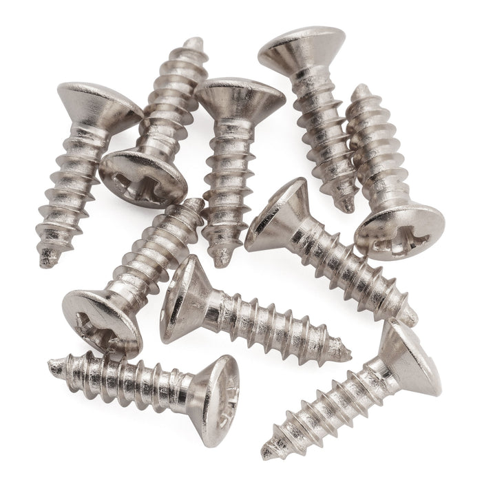 Musiclily Ultra 2.5x10mm Stainless Steel Truss Rod Cover Mounting Screws Countersunk for Epi Style Electric Guitar (Set of 10)